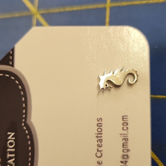 Seahorse Silver Tone Earrings - Picture 2 of 2